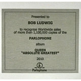 Queen Absolute Greatest Parlophone Records Award - Record Award