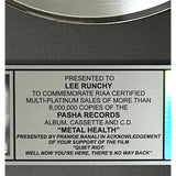 Quiet Riot Metal Health RIAA 6x Multi-Platinum Album Award - Record Award