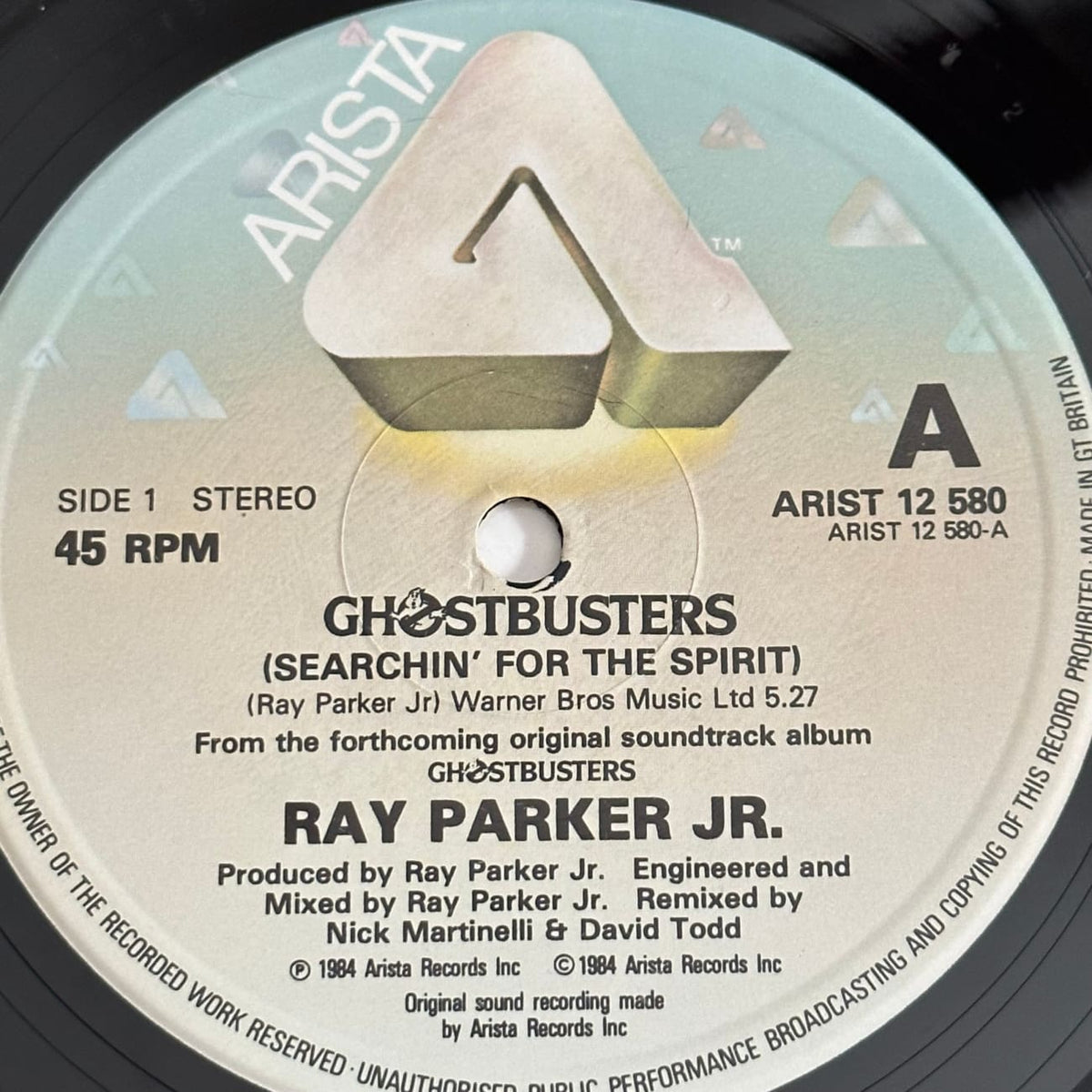 Musicgoldmine.com - Ray Parker Jr Ghostbusters 12 Single 1984 ARIST12 ...