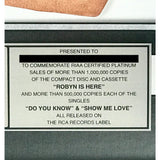 Robyn RIAA Platinum Album Award for Is Here + Singles - Record