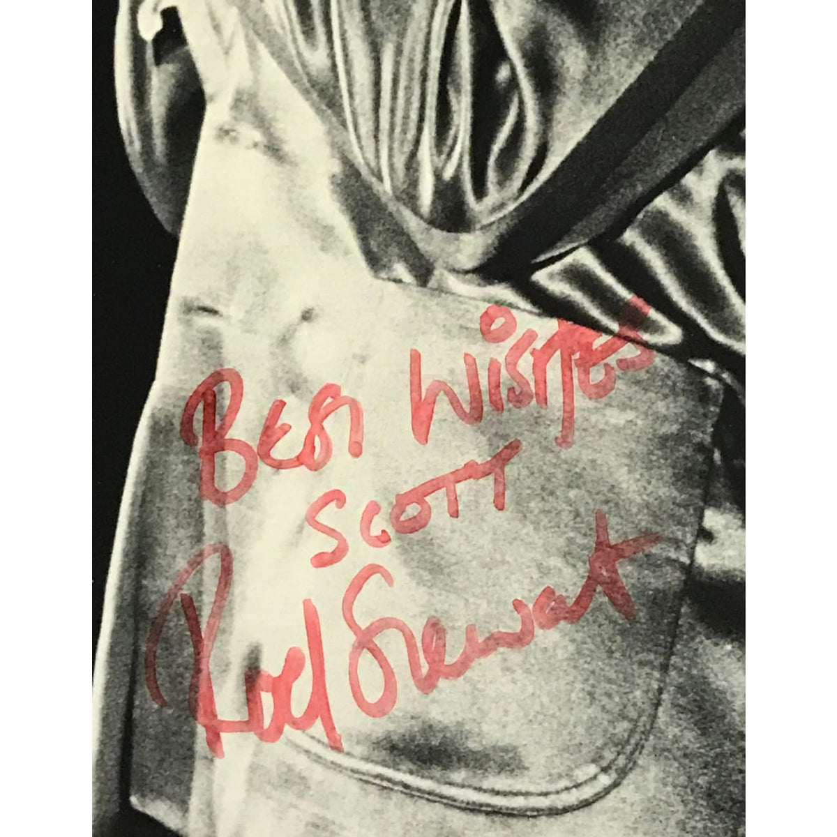 musicgoldmine.com - Rod Stewart 1970s Poster Signed by Stewart w