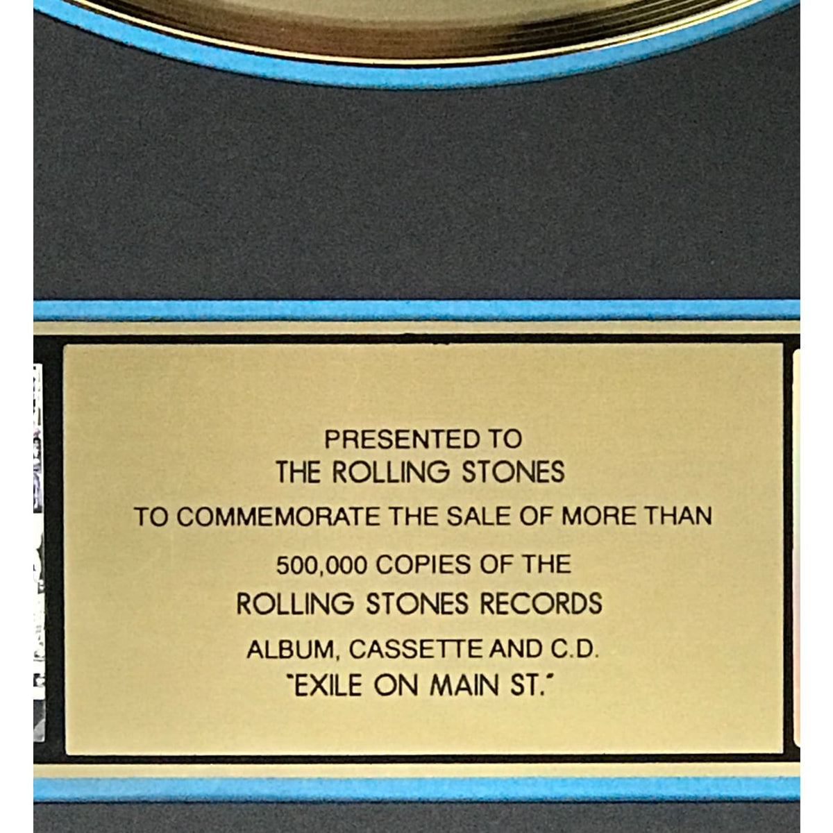 musicgoldmine.com - Rolling Stones Exile On Main St. RIAA Gold 