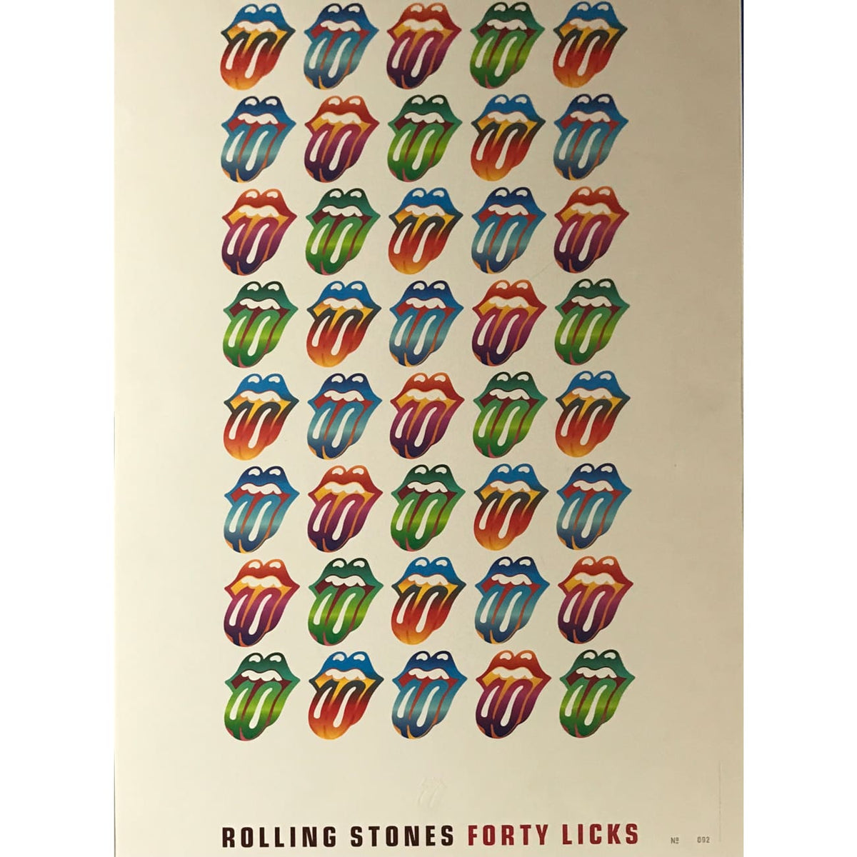 ザ・ローリング・ストーンズ FORTY LICKS ステッカー仕様B2ポスター Rolling Stones Lithograph Forty Licks Rare Concert Tour
