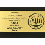 Saga Worlds Apart RIAA Gold LP Award - Record Award
