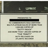 Sean Paul Dutty Rock & The Trinity RIAA Multi - Platinum Combo Album Award - Record