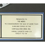 Slaughter Stick It To Ya RIAA 2x Multi-Platinum Award signed by band - Record Award