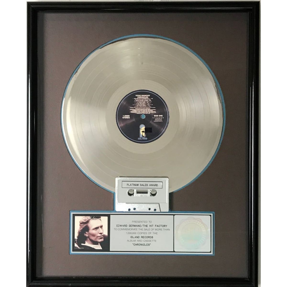 musicgoldmine.com - Steve Winwood Chronicles RIAA Platinum Album