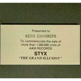Styx The Grand Illusion 80s A&M Records Award - Record Award