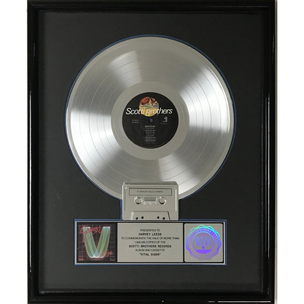 Musicgoldmine Survivor Vital Signs RIAA Platinum Album Award musicgoldmine-survivor-vital-signs-riaa-platinum-album-award