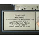 Tears For Fears Songs From The Big Chair RIAA 4x Multi-Platinum Album Award - Record