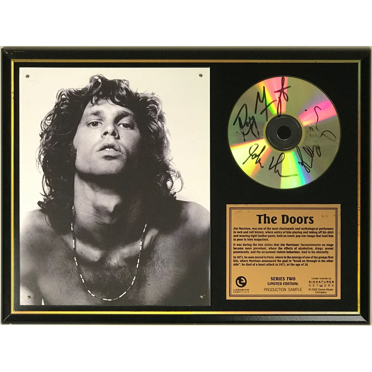 musicgoldmine.com - The Doors Ltd Edition Plaque Signed by 