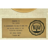 The Doors Touch Me RIAA Gold 45 Award Presented to The Doors - RARE - Record Award