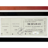 The Runaways 1977 Ticket Collage signed by Cherie Currie w/JSA COA - Music Memorabilia