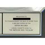 The Simpsons Sing Blues RIAA 2x Multi - Platinum Album Award - Record