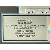 Whitney Houston debut RIAA 2x Multi-Platinum Album Award - Record Award