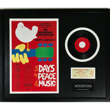 Woodstock Poster & Genuine Sunday Ticket Collage - Music Memorabilia Collage