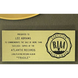 Yes Fragile RIAA Gold Album Award signed by Jon Anderson Record Award