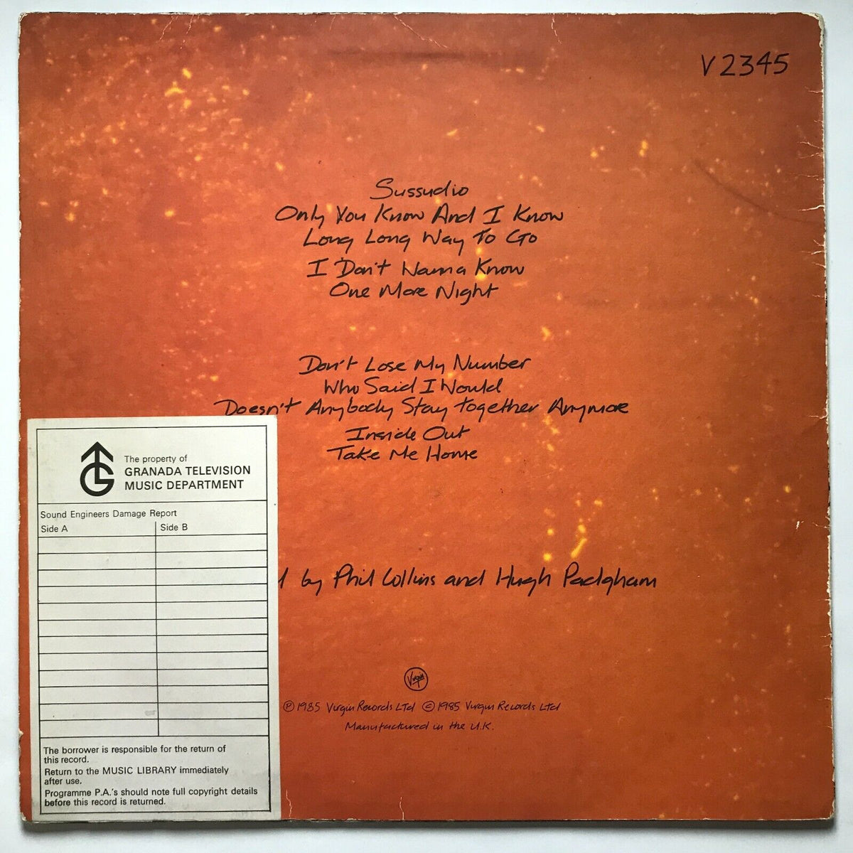 Phil Collins 限定版レコード Yahoo!オークション - LP/フィル・コリンズ(ジェネシス)「Phil