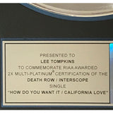 2Pac California Love/How Do U Want It 2x Multi-Platinum Single Award - RARE - Record Award