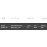 2Pac Loyal To The Game RIAA Platinum Album Award - RARE - Record Award