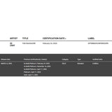 50 Cent The Massacre RIAA 5x Platinum Award - Record Award