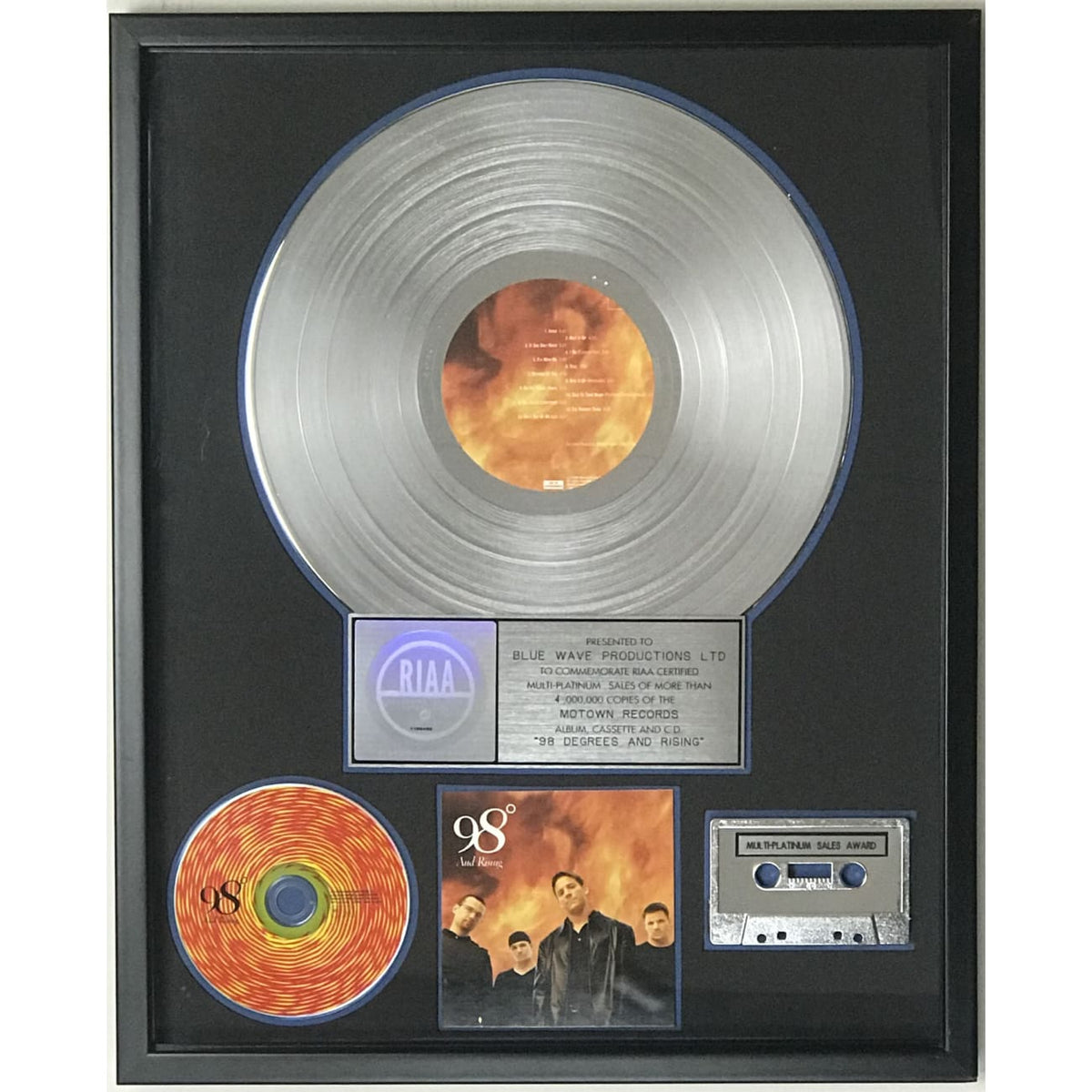98 Degrees and Rising RIAA 4x Multi-Platinum Album Award