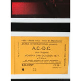 AC/DC Genuine 1977 Ticket Collage - Music Memorabilia