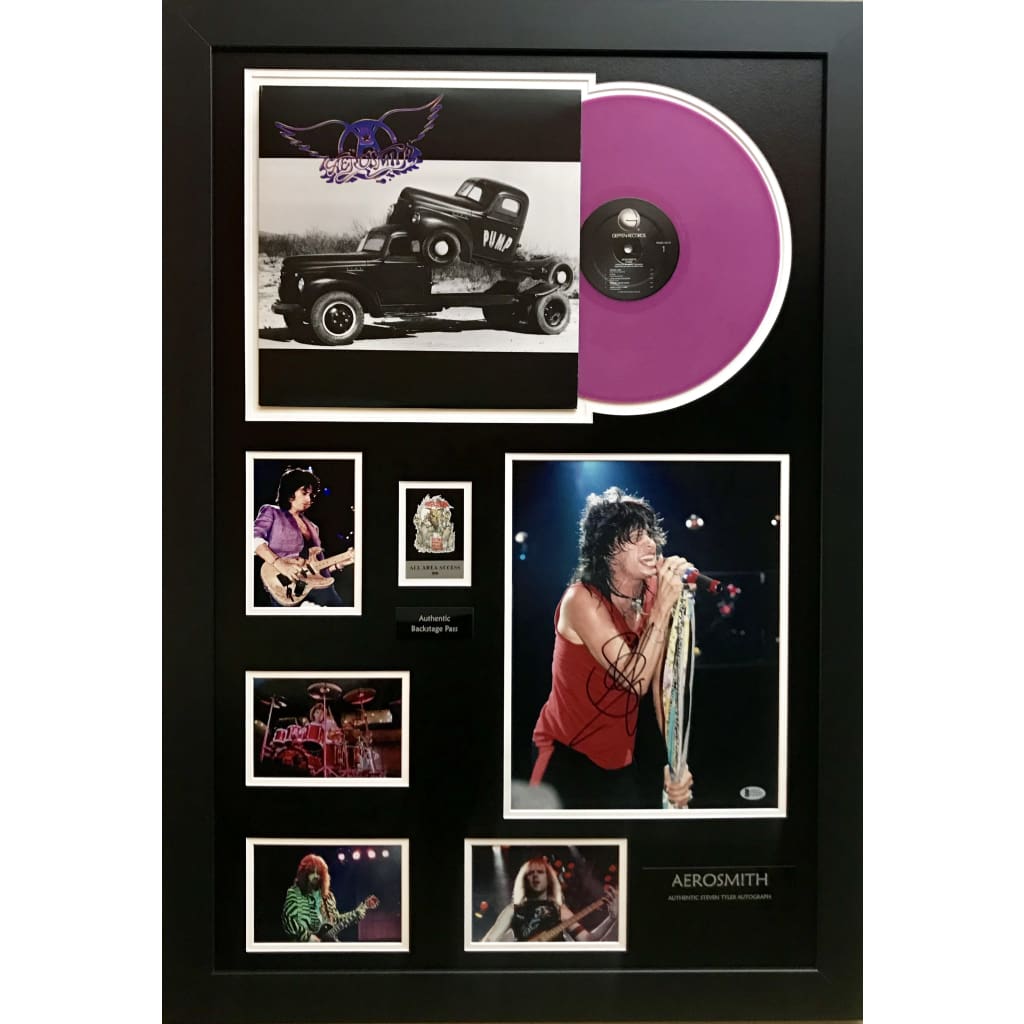 Aerosmith Collage signed by Steven Tyler w/BAS COA – MusicGoldmine.com