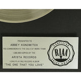 Air Supply The One That You Love RIAA Platinum Album Award - Record Award