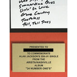Alan Jackson 35 #1 Hits Arista Label Award - Record Award