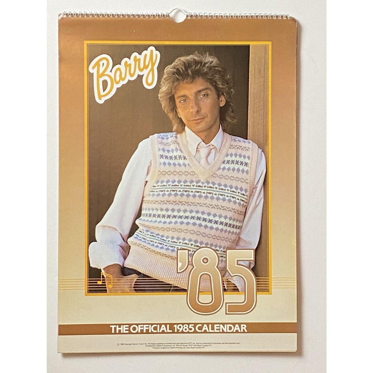 Barry Manilow 1985 Calendar