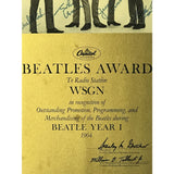 Beatles 1964 Capitol Records Radio Award - RARE - Record Award