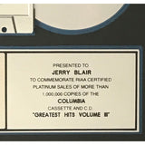 Billy Joel Greatest Hits V3 RIAA Platinum Album Award - Record Award