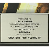 Billy Joel Greatest Hits Vol. 3 RIAA Platinum Album Award - Record Award