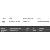 Billy Paul 360 Degrees Of Billy Paul RIAA Gold LP Award signed on back by Paul - RARE - Record Award