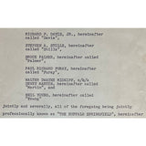 Buffalo Springfield 1967 Contract Collage signed by Stephen Stills Neil Young +3 - Epperson LOA - Music Memorabilia Collage