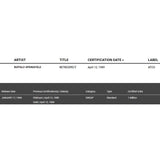 Buffalo Springfield Retrospective RIAA Platinum Album Award - Record Award