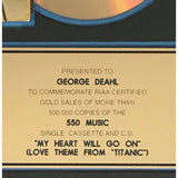 Celine Dion My Heart Will Go On (Titanic love theme) RIAA Gold Award - Record Award