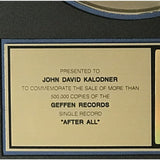 Cher and Peter Cetera After All RIAA Gold Single Award - Record Award