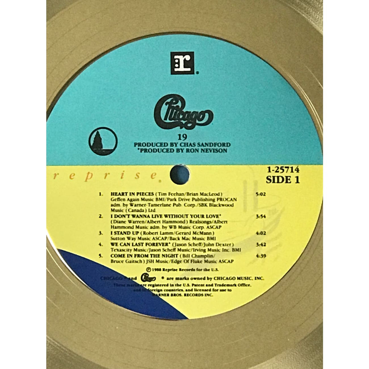 musicgoldmine.com - Chicago 19 RIAA Gold LP Award