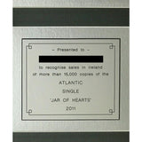 Christina Perri Jar Of Hearts Atlantic Records Ireland Single Award - Record Award
