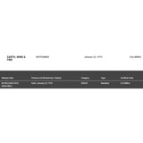 Earth Wind & Fire September RIAA Gold Single Award - Record Award