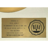 Elton John Don’t Shoot Me I’m Only The Piano Player White Matte RIAA Gold Album Award - RARE - Record Award