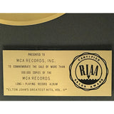 Elton John Greatest Hits Vol II RIAA Gold Album Award - Record Award
