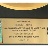 Elton John Jump Up! RIAA Gold Album Award presented to Bernie Taupin - RARE - Record Award