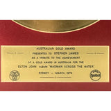 Elton John Madman Across The Water 1974 Australian Gold Award - RARE - Record Award