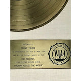 Elton John Madman Across The Water White Matte RIAA Gold LP Award presented to Bernie Taupin- RARE