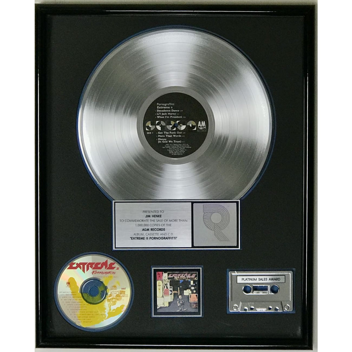 Extreme II: Pornograffitti RIAA Platinum LP Award – MusicGoldmine.com