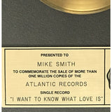 Foreigner I Want To Know What Love Is RIAA Gold 45 Single Award - Record Award