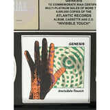 Genesis Invisible Touch RIAA 6x Multi-Platinum Album Award presented to/signed by Genesis